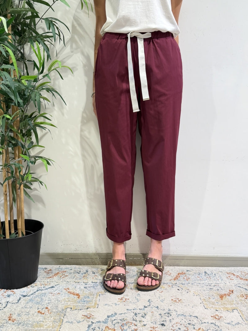 Vicolo - Pantalone in popeline bordeaux