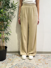 Tensione In - Pantalone wide leg bande laterali beige