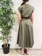 Motel - Vestito chemisier mezza manica militare