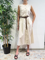 Tensione In - Vestito chemisier girocollo beige