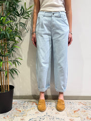 Motel - Pantalone barrel celeste