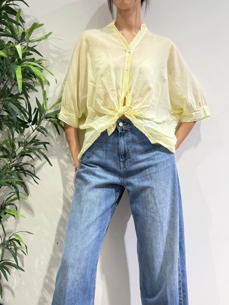 Dixie - Camicia in mussola paglierino