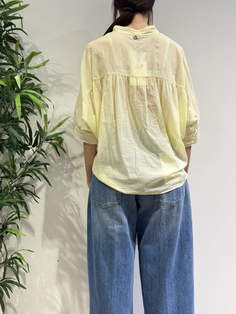 Dixie - Camicia in mussola paglierino