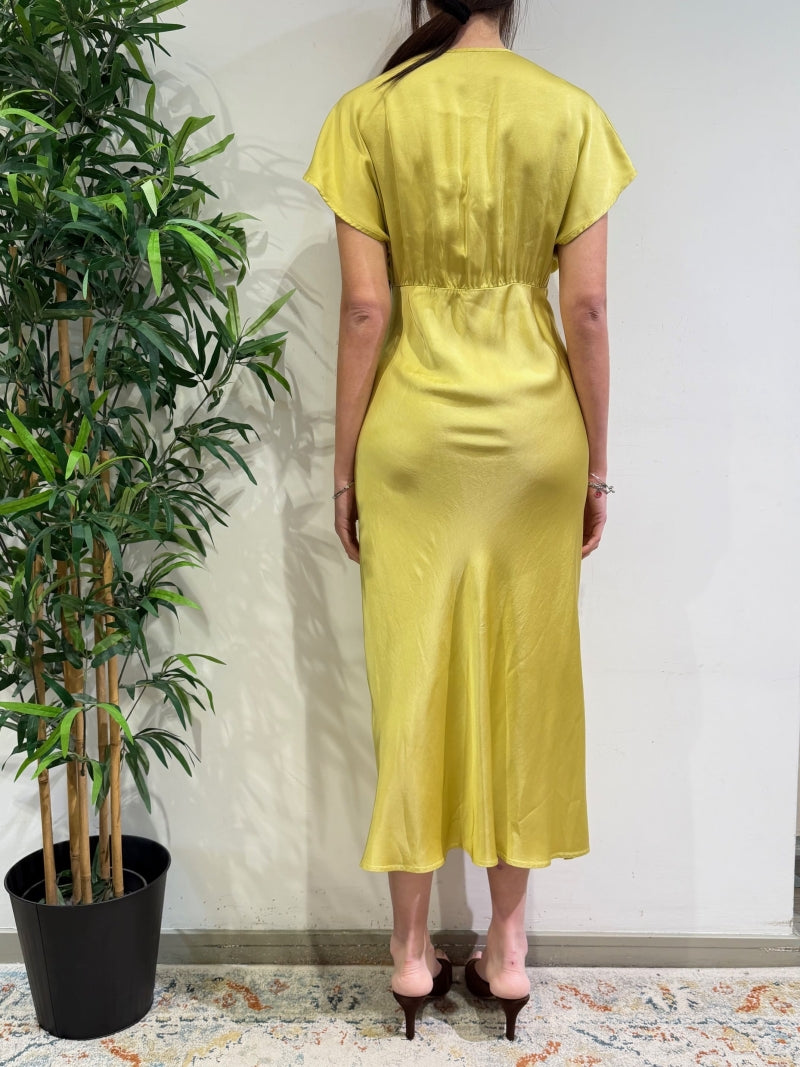 Dixie - Vestito scollo a V giallo lime