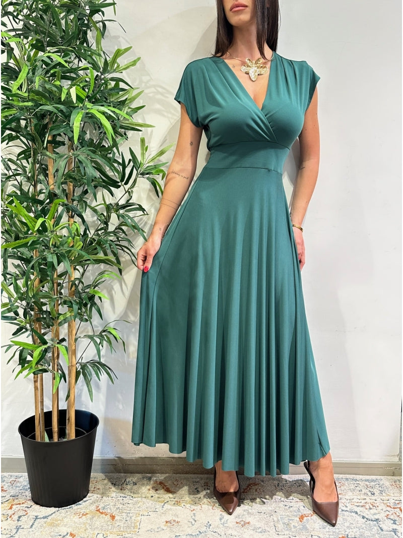 Motel - Vestito a ruota con collana ottanio