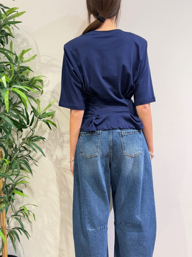 Dixie - T-Shirt con spalline blu