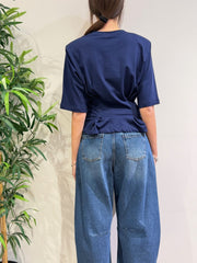Dixie - T-Shirt con spalline blu