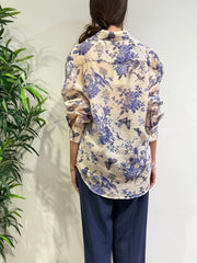 Motel - Camicia in mussola floreale panna