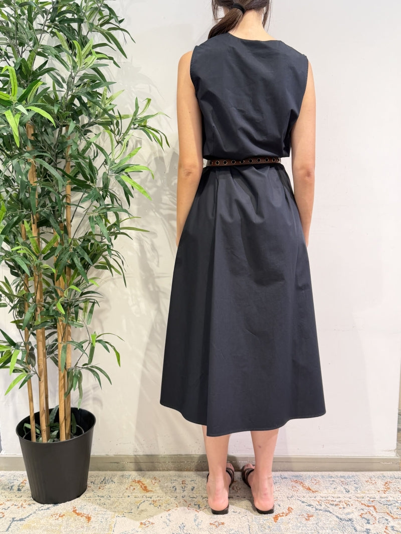 Tensione In - Vestito chemisier girocollo nero