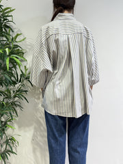 Imperial - Camicia over righe panna e celeste