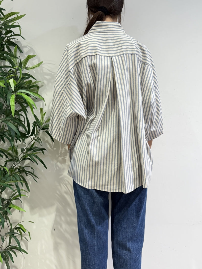 Imperial - Camicia over righe panna e celeste