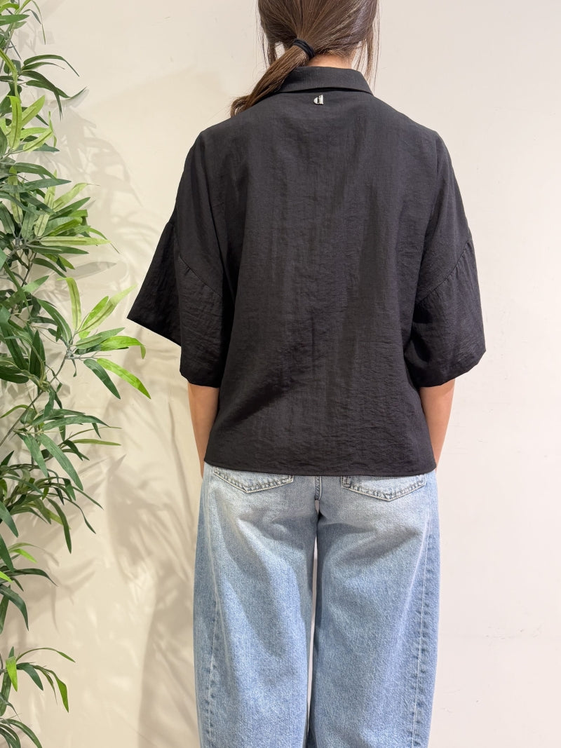 Dixie - Camicia tasca con paillettes nera