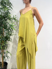 Dixie - Coordinato top asimmetrico e pantalone olio