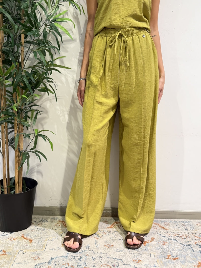 Dixie - Coordinato top asimmetrico e pantalone olio