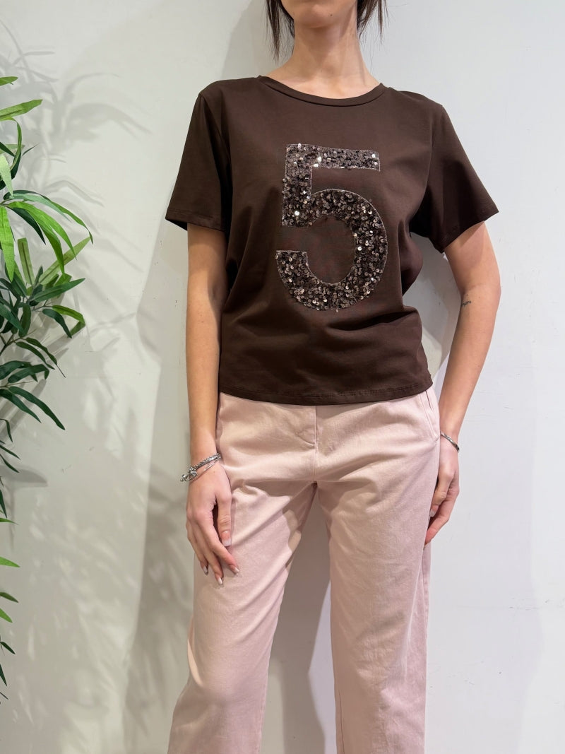 Le Streghe - T-Shirt con paillettes moro