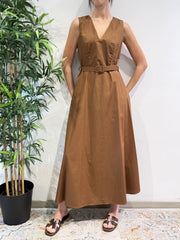 Dixie - Vestito incrociato tabacco