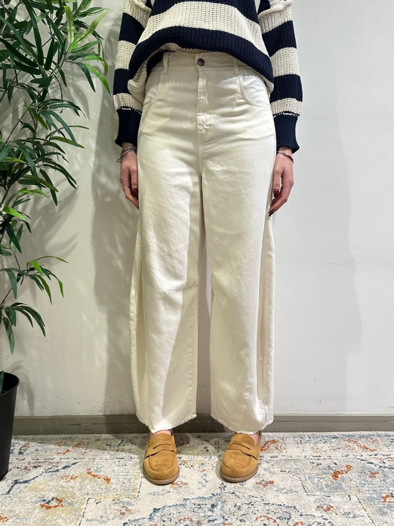 Dixie - Pantalone balloon cargo panna