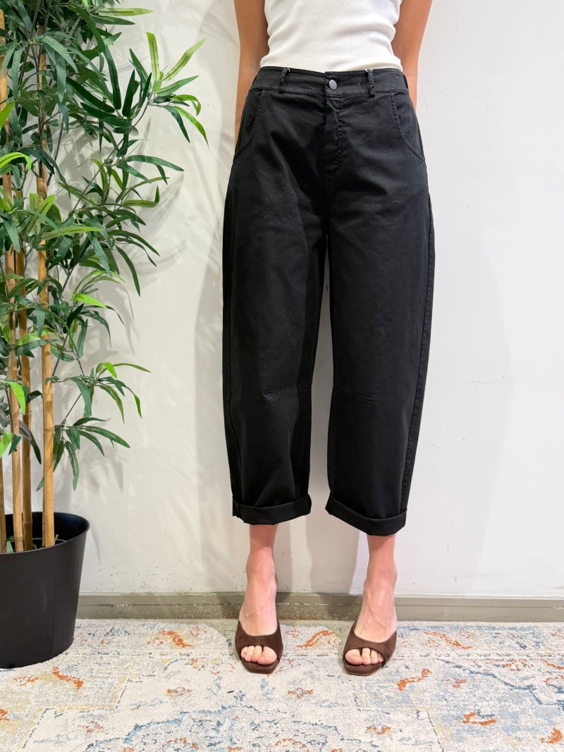 Motel - Pantalone barrel nero
