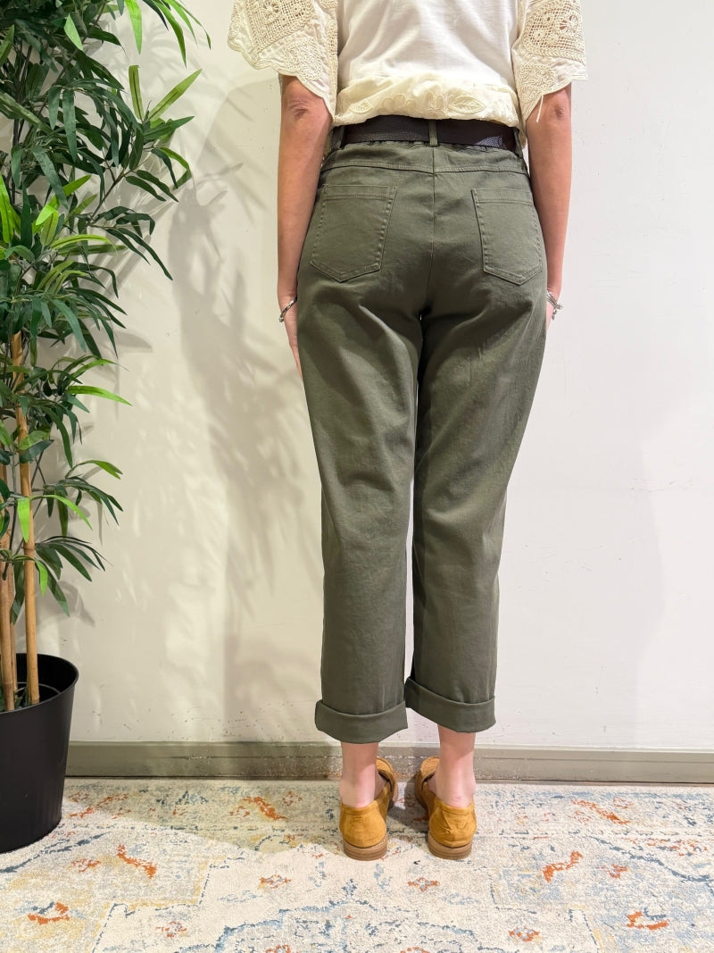 Le Streghe - Pantalone dritto con cintura militare