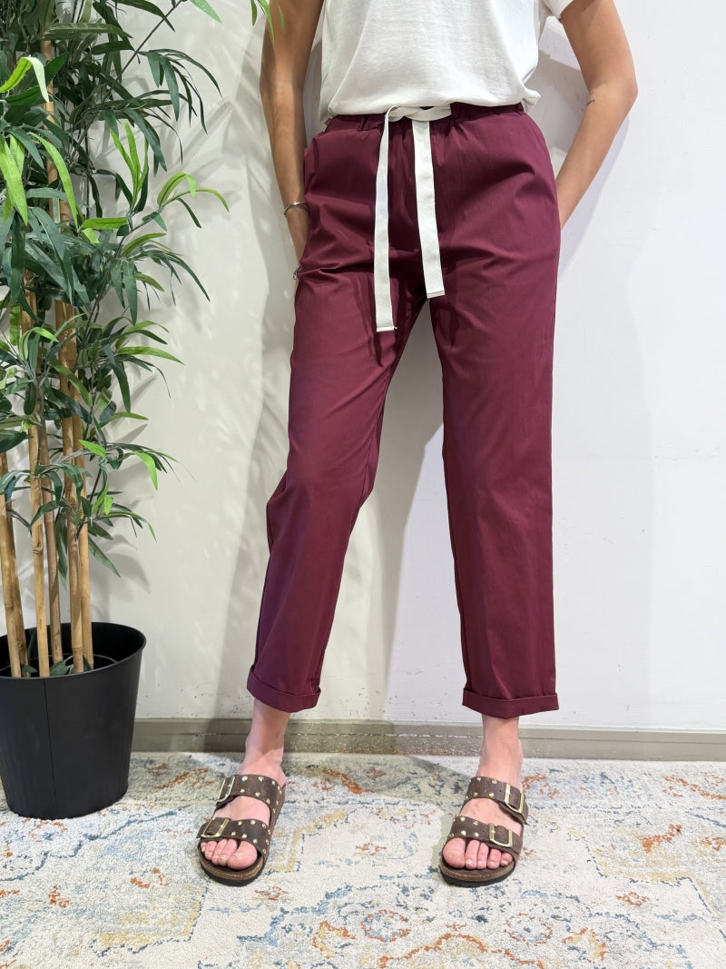 Vicolo - Pantalone in popeline bordeaux