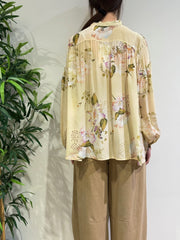 Dixie - Camicia over floreale avorio