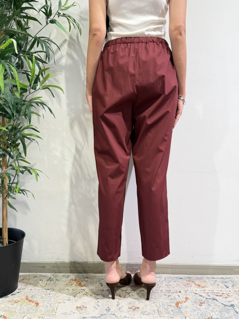 Motel - Pantalone popeline con coulisse bordeaux