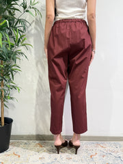 Motel - Pantalone popeline con coulisse bordeaux
