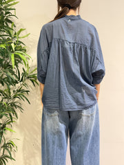 Dixie - Camicia in mussola blu