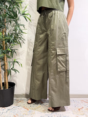 Tensione In - Pantalone cargo con coulisse militare