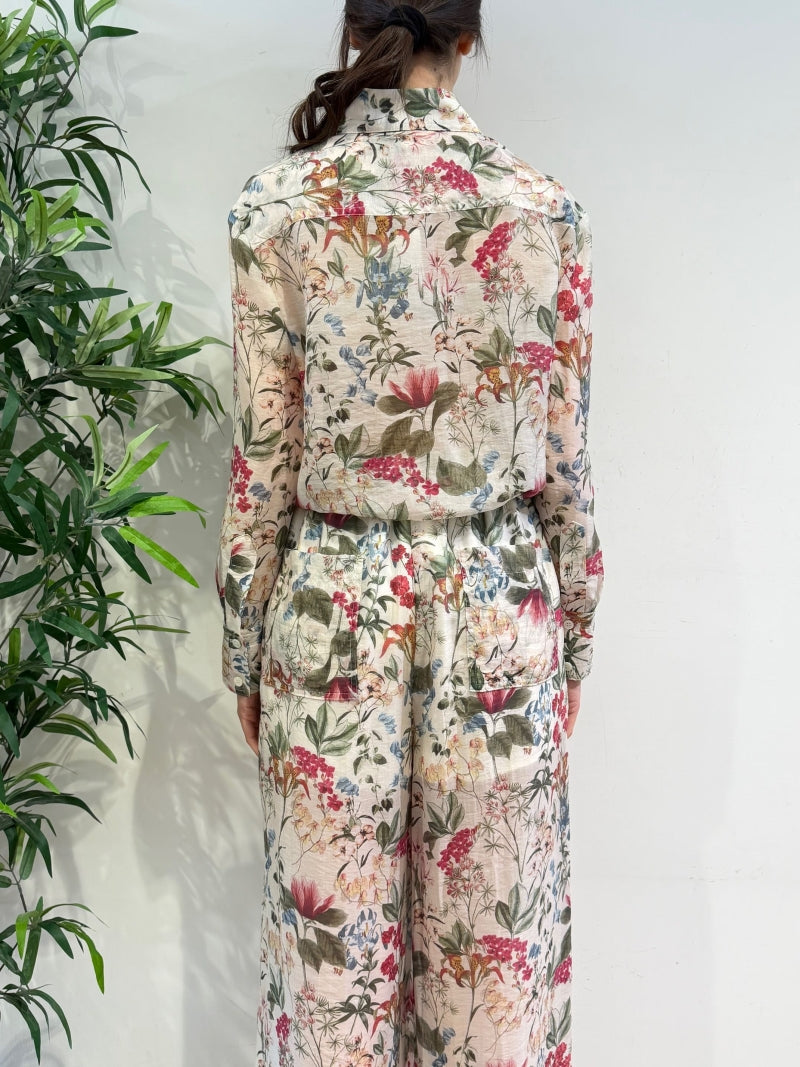Vicolo - Camicia fantasia floreale panna