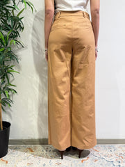 Tensione In - Pantalone wide leg tabacco