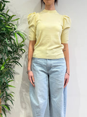 Haveone - Maglia manica a sbuffo paglierino