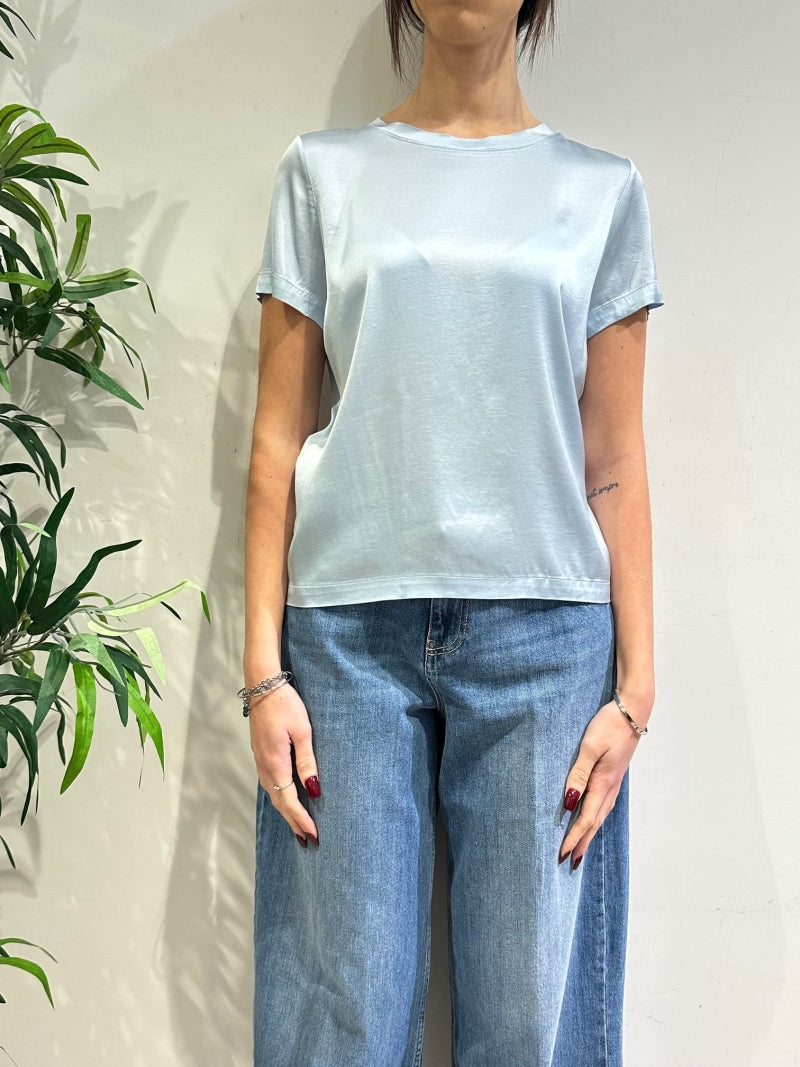 Vicolo - T-Shirt in satin celeste
