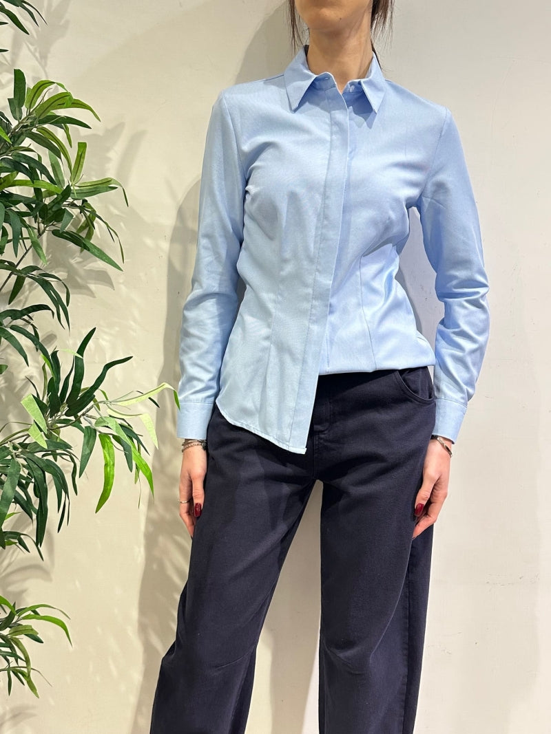Dixie - Camicia slim fit oxford celeste
