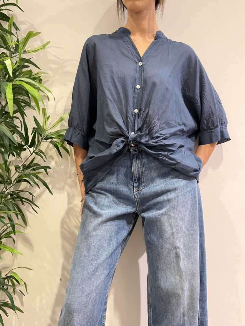 Dixie - Camicia in mussola blu
