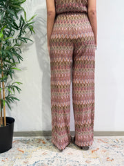 Tensione In - Pantalone fantasia jacquard rosa