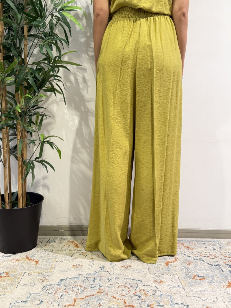 Dixie - Coordinato top asimmetrico e pantalone olio