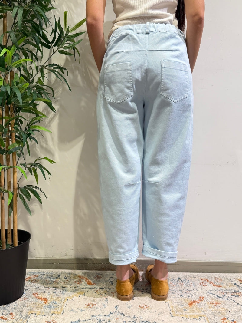 Motel - Pantalone barrel celeste