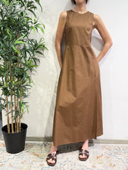Vicolo - Vestito spacco laterale tabacco