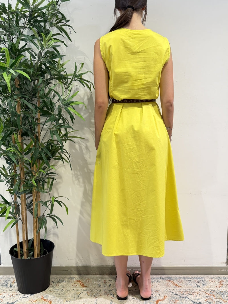 Tensione In - Vestito chemisier girocollo lime