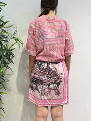 Tensione In - Camicia in mussola righe rosa e bianca
