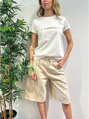 Vicolo - T-Shirt applicazioni conchiglie bianca