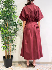 Tensione In - Vestito chemisier con pinces bordeaux