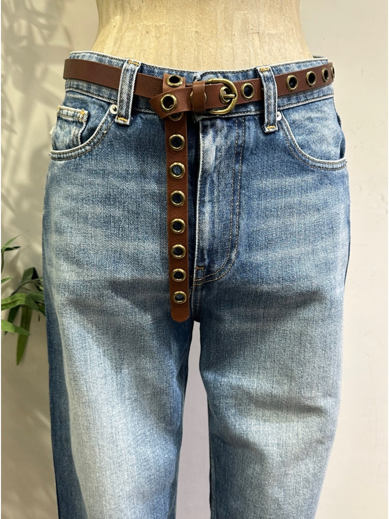 Vicolo - Cintura occhielli in metallo marrone