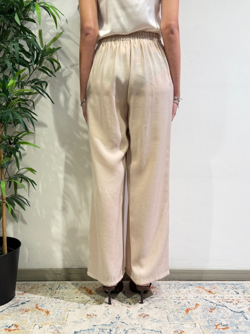 Motel - Tailleur un bottone con pantalone dritto beige