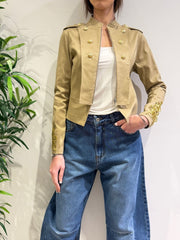 Le Streghe - Giacca napoleon con zip beige