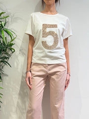 Le Streghe - T-Shirt con paillettes bianca